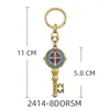 Keychains Forme clé Émail Benedict Double face metalcle clés d'accessoires de bricolage Finement de souvenirs religieux