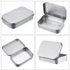 Bins 12pcs/Set Small Metal Storage Box Tin Silver Storage Box Organizer per monete Chiave di caramelle 9,5*6*2 cm