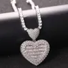 Vänd över Collection Frame Love Heart Pendant Set med Zircon Personalized Hip Hop Photo