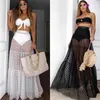 Swim Wear Summer Swimwear Women Maxi Skirt See Through Polka Dot Pieted Swimsuit Bikini Cover Up Waist Elastic Waist Gonne 240423 240423