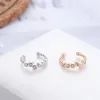 Boucles d'oreilles modyle 1 pcs vintage Crown Flower Feuille d'oreille oreille non percée Boucles d'oreilles pour les femmes à la mode punk petit cristal creux sculpté