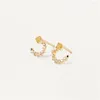 Stud Earrings DPLAOPA 925 Sterling Silver Gold C Yellow Clear Zircon Earring Women Luxury Fine Jewelry All For 1 Real And