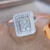 バンドHuitan Bling Women's Wedding Engagement Rings 2022 New Trend Jewelry Fashion Versatile Design Party Giftsのための女性リング