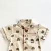 Robes Milancel 2022 Baby Pyjamas Kort ärm spädbarn pojkar Sleeper bär spädbarn Sovet Set Toddler Rompers