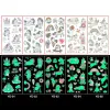 Tattoos 5Pcs/set Cartoon Luminous Tattoo Sticker For Children Unicorn Stars Temporary Waterproof Tattoo Body Art Kid Cartoon Fake Tattoo