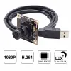 Lens ELP 2MP LIGT LIGHT 0,01LUX USB CAMERA MODUL 1920*1080P 30FPS H.264 IMX323 Robot Vision Webcam Board for PC Computer Laptop