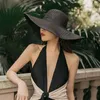 Maxsiti U Summer Big Earves Solid Sun Protection Sun Hat Women Fashion Dome Holiday Strand Hoed opvouwbare stro hoed dames caps 240418