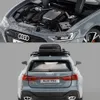 132 Audi RS6 Toy Car Model With Sound Light Doors öppnade Alloy Diecast Model Vehicle Collection Toy for Boy Adult Festival Gift 240422