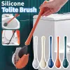 Holders Silicone Toilet Brush Wc Cleaner Brush suspension Brosse de toilette longue poignée flexible à cheveux doux toilettes Brosse de salle de bain mur