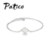 Pulseras de enlace Reducir Zirconia Women Wedding 925 Sterling Silver Colorshinning Summer Style Girl Fashion Bracelet