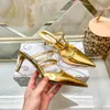 2024 Дизайнерские на высоких каблуках Тутские туфли Rock Fashion Luxury Stud Women Lady Lady Luxury Stiletto Peep-Toe Упомянутые пальцы на пятке.