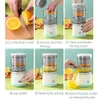 Juicers Portable Electric Juicer USB Laddning av Orange Lemon Fruit Blender Mini Hushåll Juice Squeezer Mixer Citrus Juicer för resor