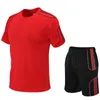 Mens sports set fitness set running equipment morning running set summer quick drying short sleeved T-shirtshorts 240408