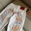 2024 Novo Jeans de Deus da Lucky God Jeans para os chineses masculinos imprimidos xiangyun slim fit