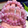 Link Bracelets Natural Madagascar Rose Quartz Bracelet Reiki Cura Fengshui Stone Fashion for Women Man Jewelry Holiday Gift 8/12mm