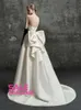 Designer strapless light wedding dress for the bride in 2024 new summer main dress satin fishtail French style outdoor dress high-end texture dress