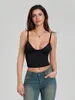 Women's Tanks Women Sexy Going Out Tops Plunge V Neck Spaghetti Strap Cami Shirt Y2k Sleeveless Ruched Basic Crop Tank Top