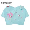Projektantka mody męska i damska koszulka na plażę kardigan dopamina dziewczyna kreskówka druk kotek Kit Plager Cute Casual Short Sleved Shirt