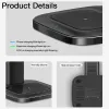 Cargadores Genai Wireless Carging Station Wireless Charger Stand 3 en 1 para iPhone15/14/13/12/11 Serie para iWatch9/8/7/6/5/4/3/2/1 ARBUD