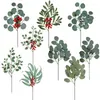 Fleurs décoratives eucalyptus artificiel jus rouge fruit branche plastique plante verte plante maison salon décoration simulation fausse fleur