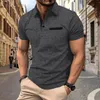 2024 Summer Polo Shirt ButtonUp Jacquard Plaid Mens Mens SportCasual Breathable Polo 240416