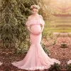 Robes maternité photographie accessoires de grossesse vêtements coton sirène trompette bustier robe de maternité photo robe enceinte robe enceinte