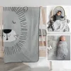 sätter baby filtar bomull mjuk nyfödd baby swaddle wrap 100x100 cm tecknad djurtryck fotografering filt reklam barn sängkläder