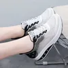 Casual Shoes Lace Up For Women Mesh Breattable High On Platform Low Gym Woman Footwear Running Ankomst 2024 Pris A H