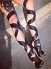 Ny sexig strappy laceup gladiator sandaler mode utskärningar lår höga skor öppen tå superhög klackar stövlar sandaler kvinna6067074