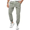 Men's Pants Spring Summer Solid Color Fashion Elastic Waist Cargo Man High Street Casual Pockets Drawstring Trousers