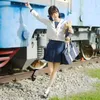 Kläder sätter japanska koreanska JK Uniform Nautical Girl School Female Student Class Sailor Cosplay