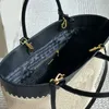 Designer -Tasche Tasche Handtaschen Luxus Strandtasche gewebt und echtes Leder kombinierter Tasche Sommer Beach großer Kapazität Einkaufstasche Achselstasche Tasche