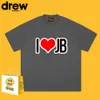 Drew Mango Trendy Marke kurzärärmisches Hemd mit lächelndem Gesicht gedruckter T -Shirt reines Baumwoll -Ins High Street lose