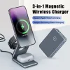 Chargers 3 en 1 Portable Wireless Charger Stand Dock pour Samsung Watch Apple Watch 8 7 pour iPhone 14 13 12 Station de chargement rapide pliable