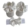 DolNoung née Ensemble cadeau de 3 pièces Chaussures de bébé Luxury Bande de bandes Pacificateur rose Lolita Crown Diamond Jewels Layette Sparkly Ballet 220808