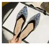 Casual Shoes Women Slip-on Loafers Spring Summer Beautiful Glitter Pointed Toe Flat Girl Comfortable Boat 35-43