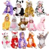 Jednoczęściowe kreskówkowe koc kreskówki śpiocheczki dla dziecka kostium zimowy chłopiec dziewczyna jumspuit kigurumi cat onesie dzieci jednorożenki piżamy dla dzieci