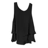 Women's T Shirts Womens Tops Casual Ruffle Layered Sleeveless Tank Summer Loose Fit Scoop Neck Vest Top Women