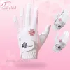 Gloves Ttygj 1 Pair Lady Breathable Golf Gloves Left and Right Hand Mitten Women Nonslip Granules Golf Gloves Soft Stretch Mittens