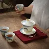 Serwetek herbaty bawełniany pościel chiński w stylu zen zen haft ręcznik zen zagęszczony gęstwy haft kwiatowy szmaty