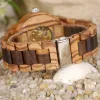 Montre les montres décontractées militaire Big Mens Wooden Montres mécaniques de grain de bois automatique Autoche pour hommes GRAND CADEAU