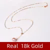 Kettingen nimf echt 18k gouden sieraden natuurlijke zoetwater parel hanger ketting pure au750 o ketting voor vrouwen rond fijne merkgeschenken x578