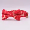Ошейники Рождество Eik Dog Tie Tie Dog Wother с металлической пряжкой большие и маленькие аксессуары для домашних животных с собакой