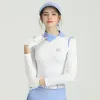 Skjortor BG Spring Autumn New Golf Women's Shirt Långärmning Liten Lapel Top Short Kjol Highend Sports Golf Clothing Woman Suit