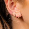 Örhängen 2/6 st 316l rostfritt stål minimalistiska hoop örhängen kristall zirkonium liten brosk spiral tragus piercing smycken för kvinnor