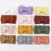 Accessories 4Pcs/Lot Newborn Girls Headband Top Knot Turban Baby Hair Accessories Waffle Knit Headbands For Children Band Big Head Wrap