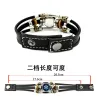 Strands God'S Eye Genshin Impact Bracelet Glow In Dark Multilayer Adjustable Luminous Anime Element Leather Bracelet For Men Boys Gifts