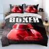 Conjuntos de roupas de cama Luvas de boxe 3D Boxer Fight Fight Comforter Setduvet Capa Cama Conjunto de colcha Caseco CASO REAÇÃO CONJUNTO DE CATULAÇÃO DO CONSULTO T240422
