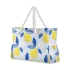 Fashion Folding Women Duża torebka TOTE DAMES Casual Lemon Mediterranean Wzór na ramię plażę bolsa feminina 240417