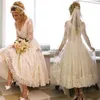 2020 billig land kort en linje bröllopsklänningar v hals spetsar applikationer pärlstav dragkedja tillbaka te längd arabisk plus storlek formella brudklänningar